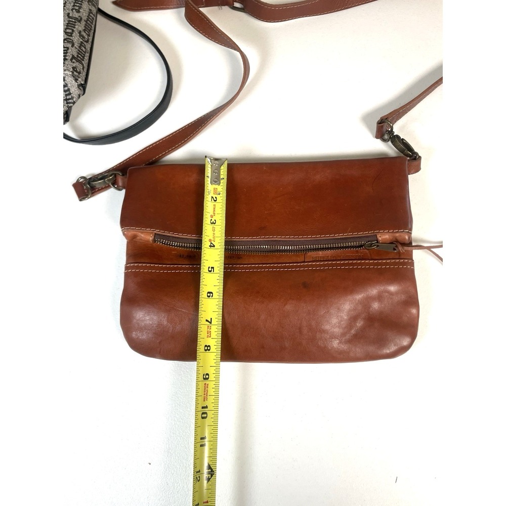 Buffalo Jackson Brown Leather Fold Over Crossbody  Bag Handbag Purse Madison - Picture 14 of 14